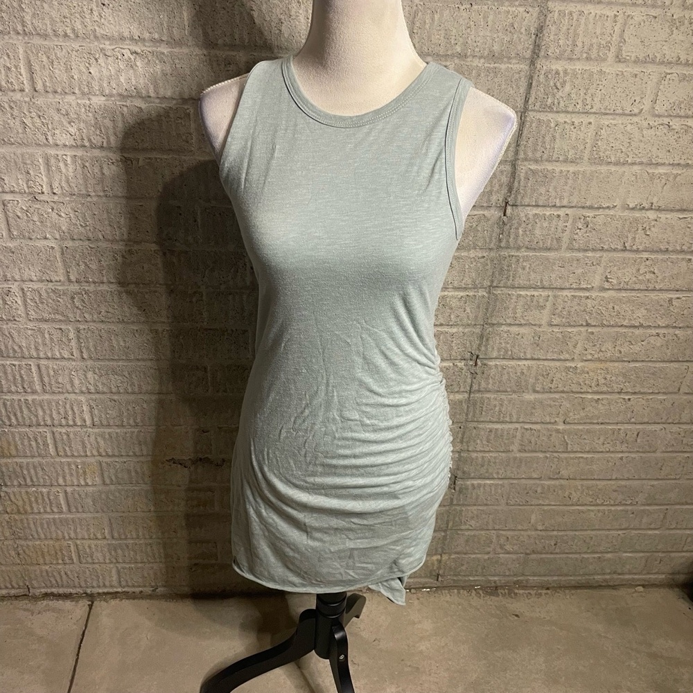 Pink Lily Mint Green Ruched Side Sleeveless Tank Knee Length Dress Size S